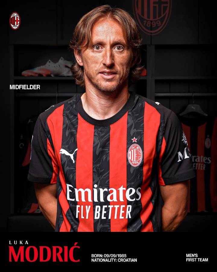 官方公告！ 39歲的莫德里克（Modric）穿著14號(hào)球衣加入AC Milan 成為自由球員